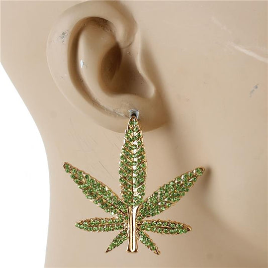 Crystal Leaves Earring