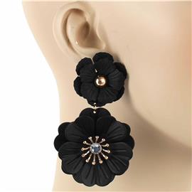 Earrings-Metal Flower Long Earring