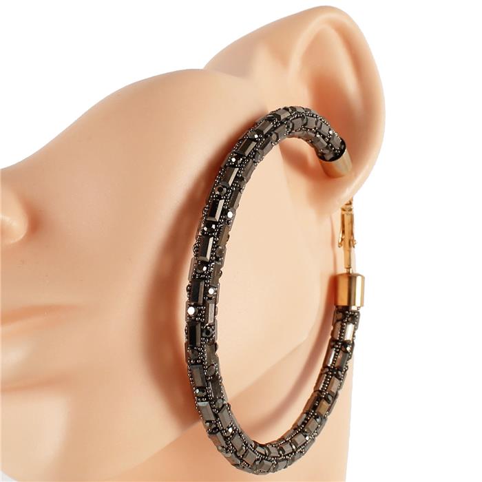Earrings-Fashion Stones Hoop Earring