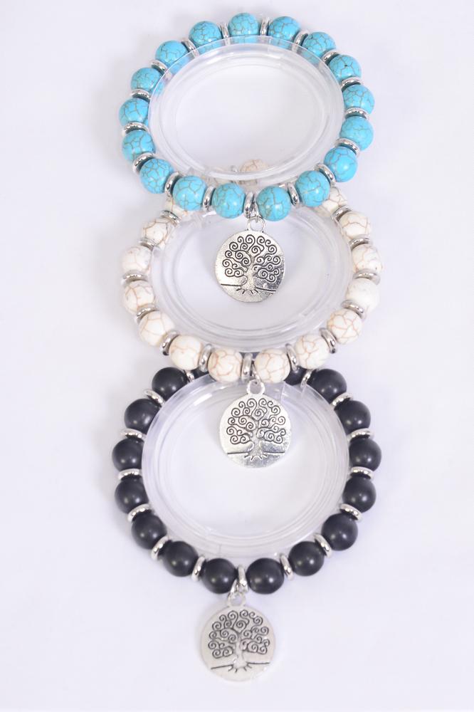 Stretch Bracelets Semiprecious Stone
