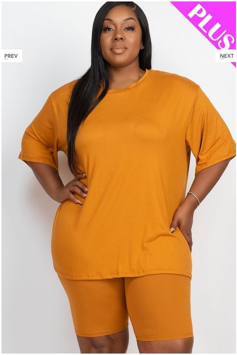 A-Loose fit top and bike shorts set