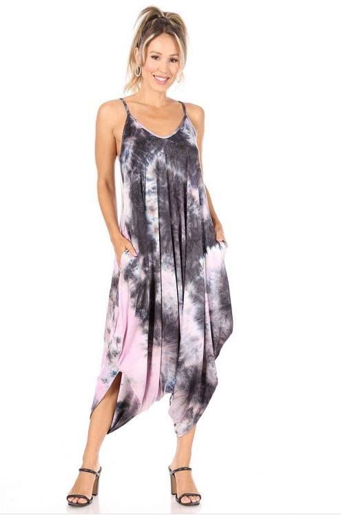 A-Harem jumpsuit with spaghetti straps