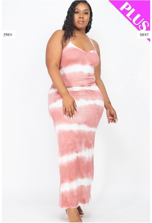 A-Tie-dye printed maxi dress