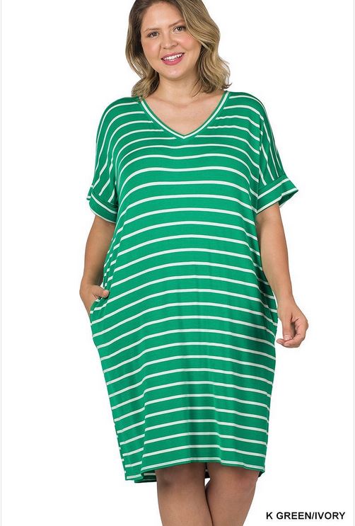 A-Midi Stripped Maxi Dress