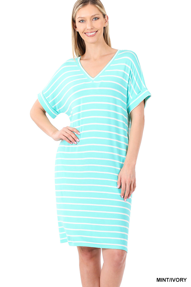 A-Midi Stripped Maxi Dress