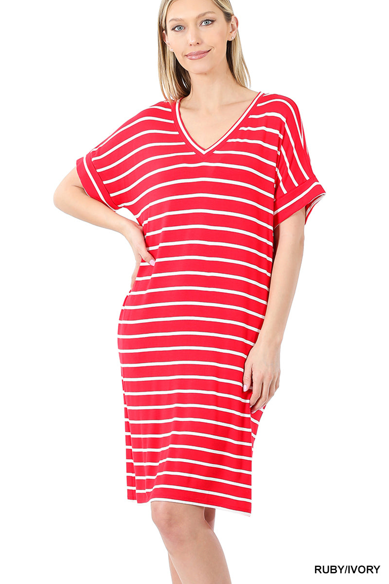 A-Midi Stripped Maxi Dress