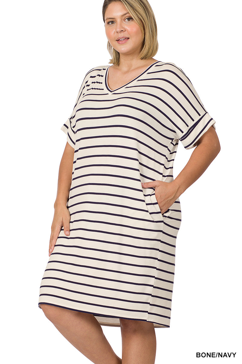 A-Midi Stripped Maxi Dress
