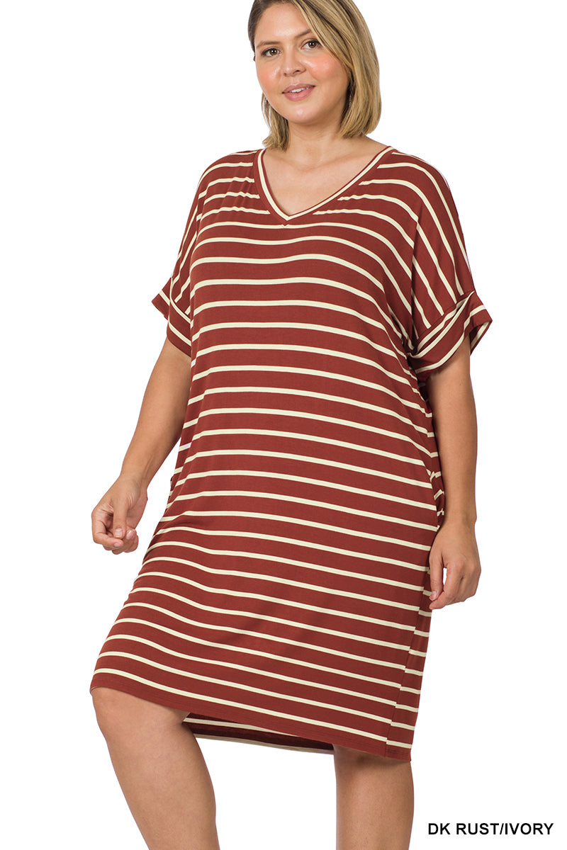 A-Midi Stripped Maxi Dress
