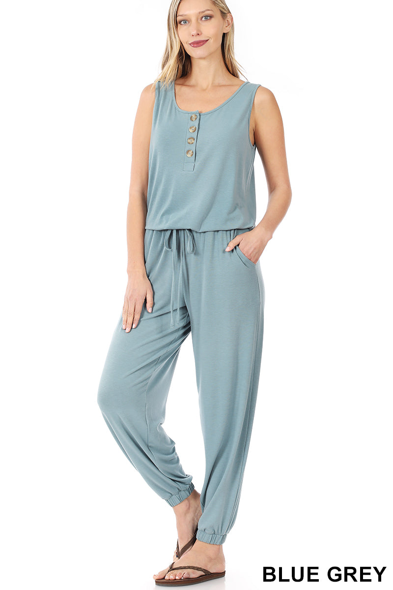 A-Sleeveless jogger jumpsuit