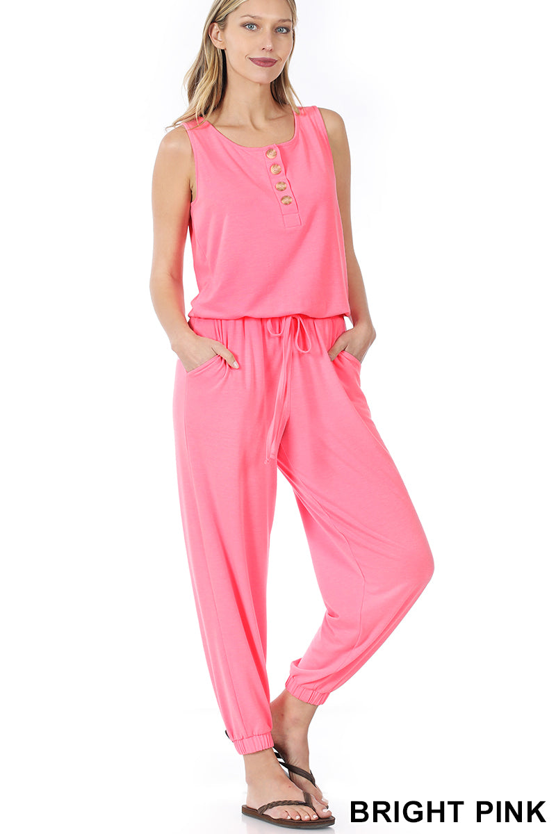 A-Sleeveless jogger jumpsuit