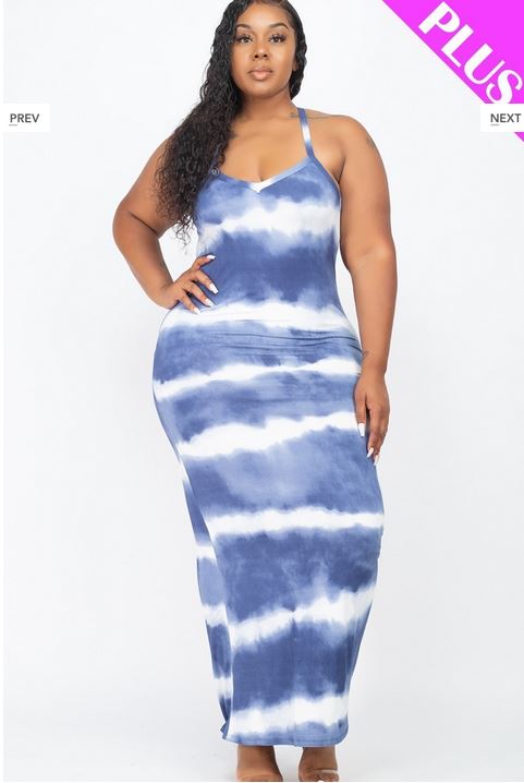 A-Tie-dye printed maxi dress