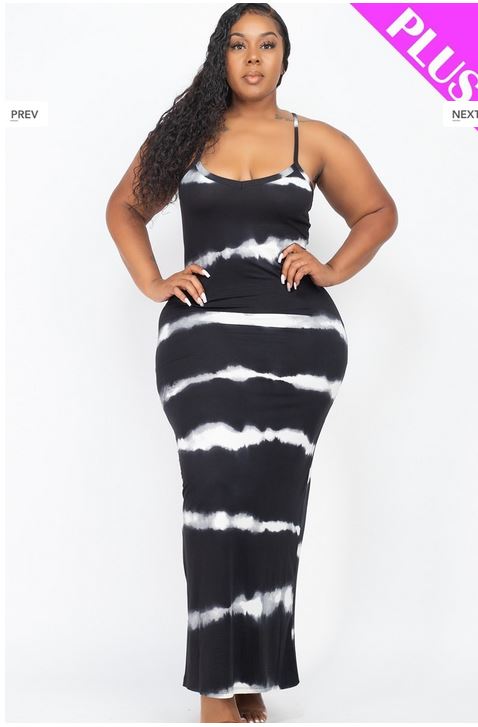 A-Tie-dye printed maxi dress
