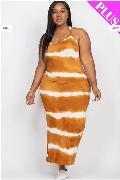 A-Tie-dye printed maxi dress