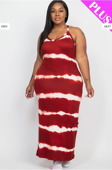 A-Tie-dye printed maxi dress