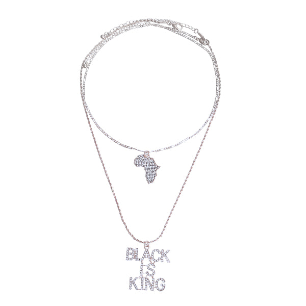 Double Chain BLACK IS KING Necklace
