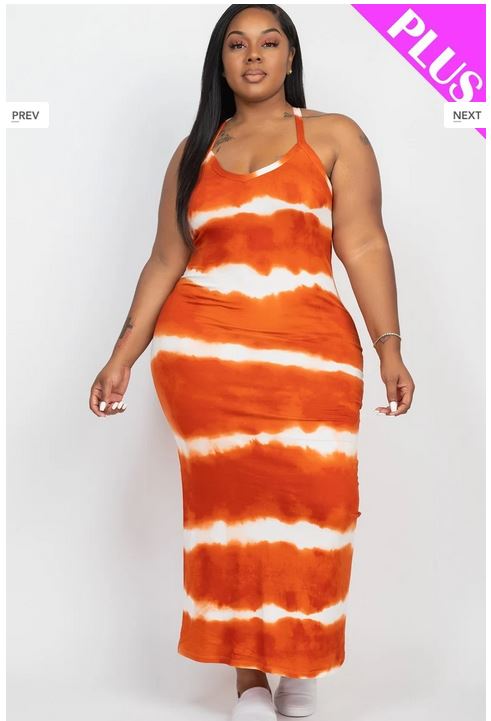 A-Tie-dye printed maxi dress