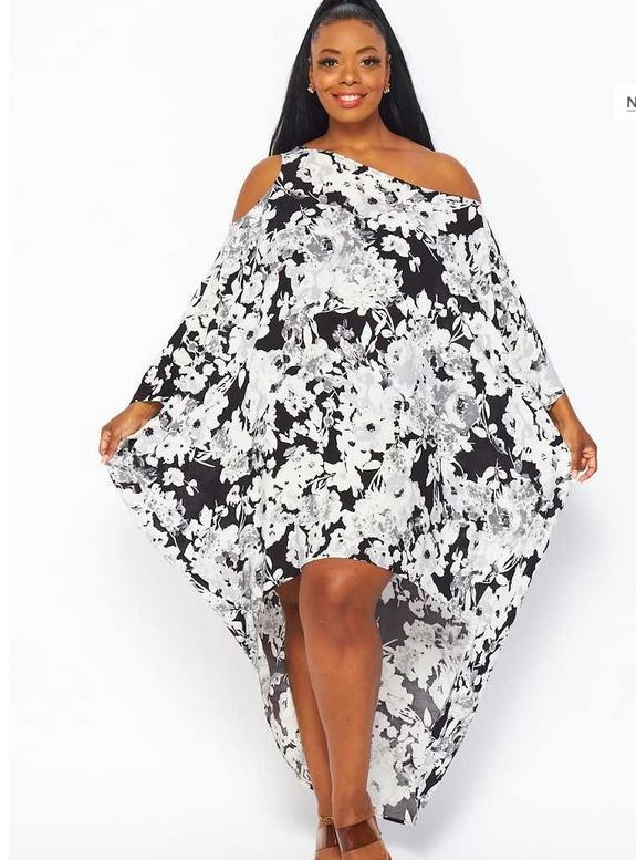 Asymmetrical off shoulder dress