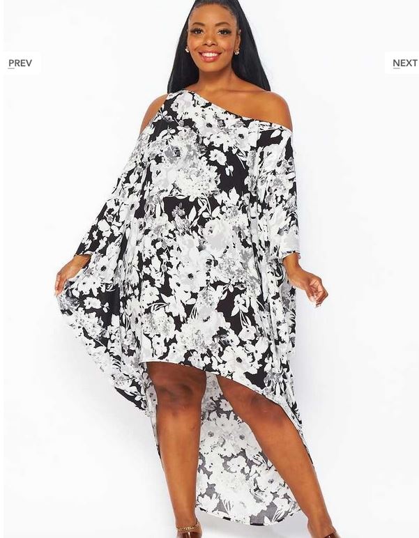 Asymmetrical off shoulder dress