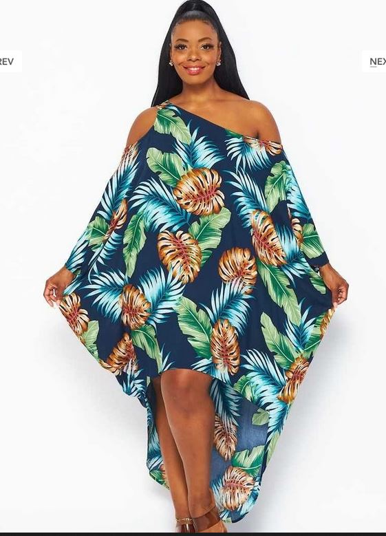 Asymmetrical off shoulder dress