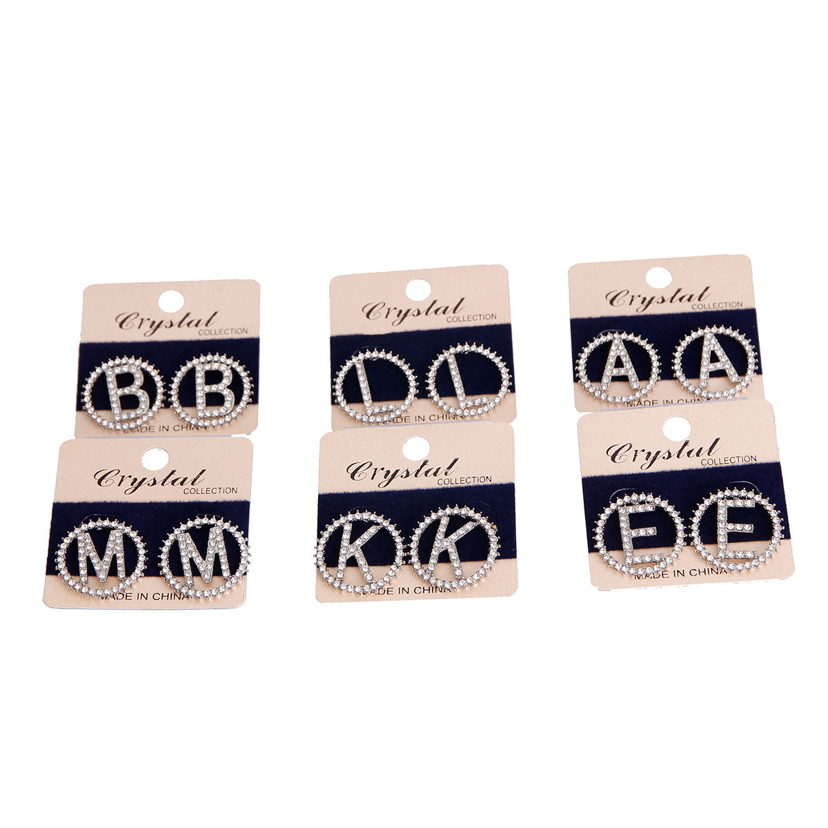 Earrings- Rhinestone Initial Studs