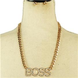 Metal Link Chain Necklace Set