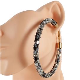 Earrings-Fashion Stones Hoop Earring
