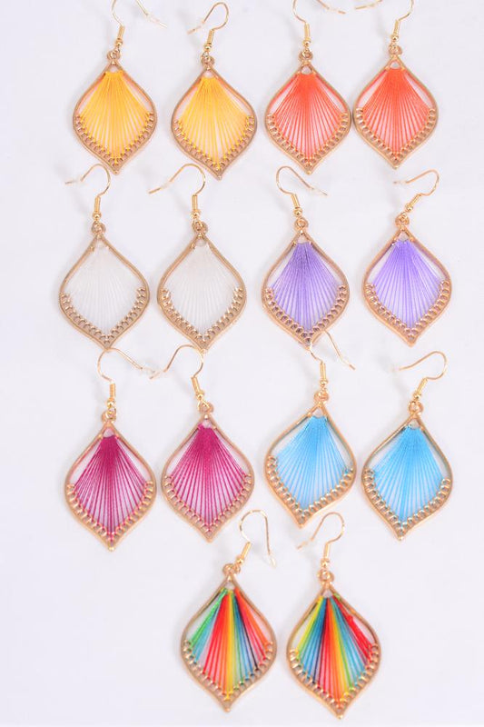 Multi Color Fish Hook Earrings