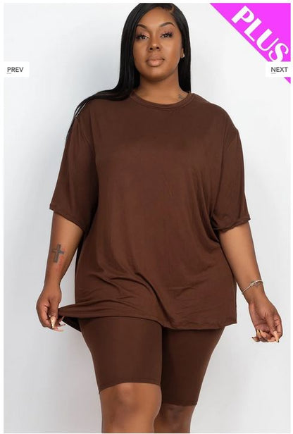 A-Loose fit top and bike shorts set