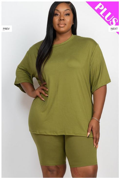 A-Loose fit top and bike shorts set