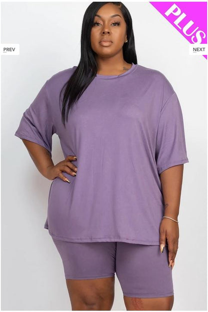 A-Loose fit top and bike shorts set