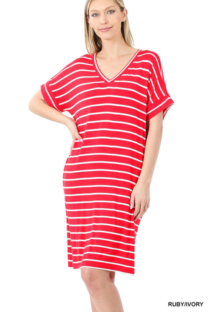 A-Midi Stripped Maxi Dress