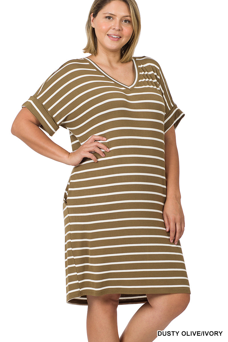 A-Midi Stripped Maxi Dress