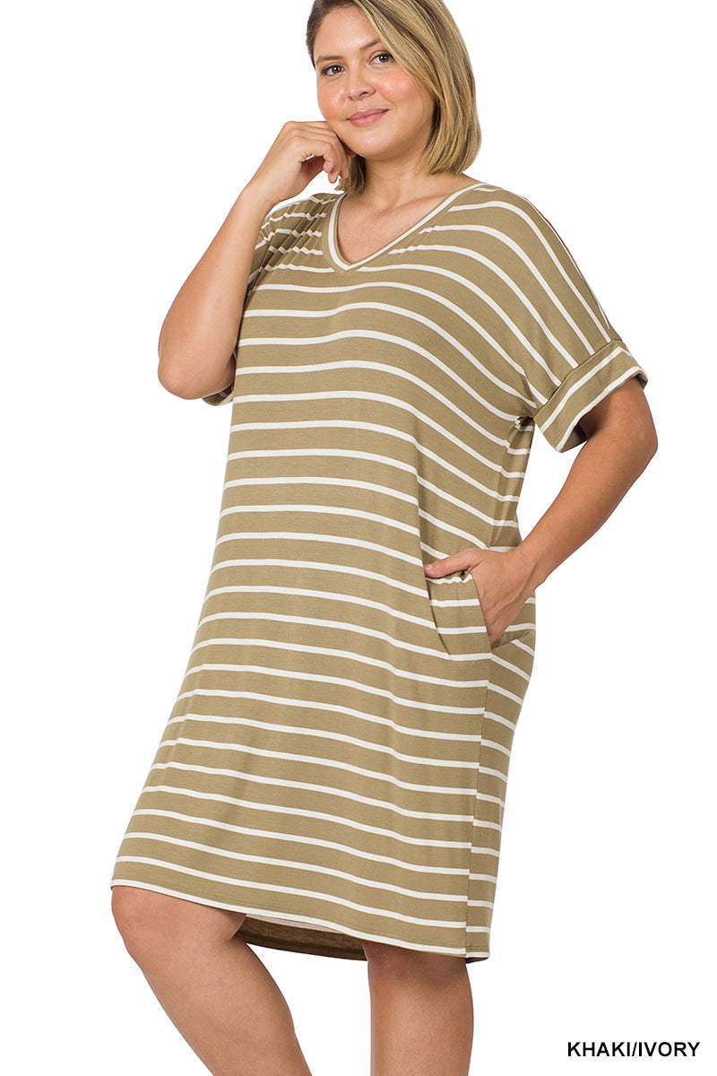 A-Midi Stripped Maxi Dress