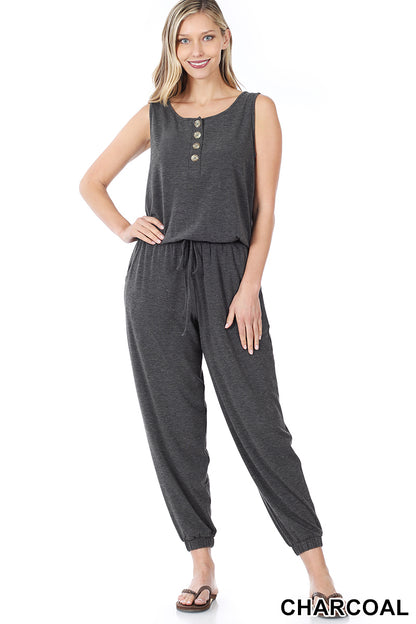 A-Sleeveless jogger jumpsuit