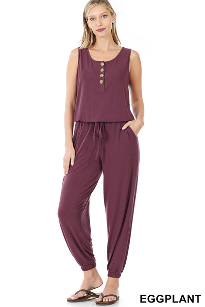 A-Sleeveless jogger jumpsuit