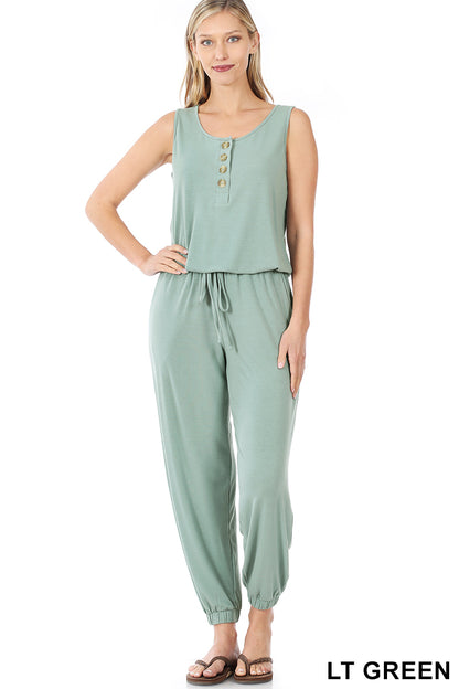 A-Sleeveless jogger jumpsuit