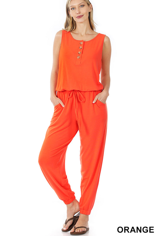 A-Sleeveless jogger jumpsuit