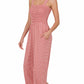 A-Plus smocked top striped jumpsuit with pockets