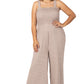 A-Plus smocked top striped jumpsuit with pockets