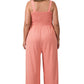 A-Plus smocked top striped jumpsuit
