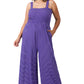 A-Plus smocked top striped jumpsuit