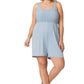 A-Plus solid smocked top romper with pockets