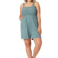 A-Plus solid smocked top romper with pockets