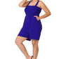 A-Plus solid smocked top romper with pockets