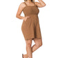 A-Plus solid smocked top romper with pockets