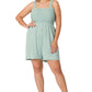 A-Plus solid smocked top romper with pockets