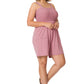 A-Plus solid smocked top romper with pockets