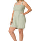 A-Plus solid smocked top romper with pockets