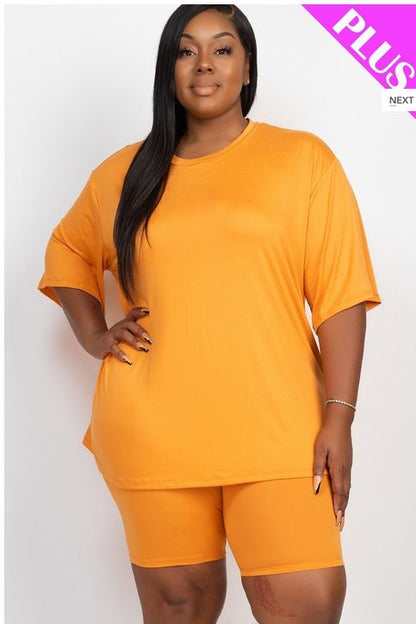 A-Loose fit top and bike shorts set