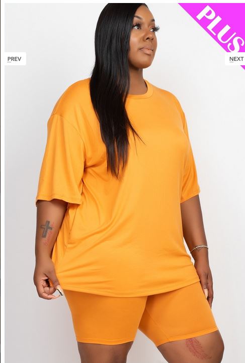 Orange Oversized T-Shirt & Leggings Set
